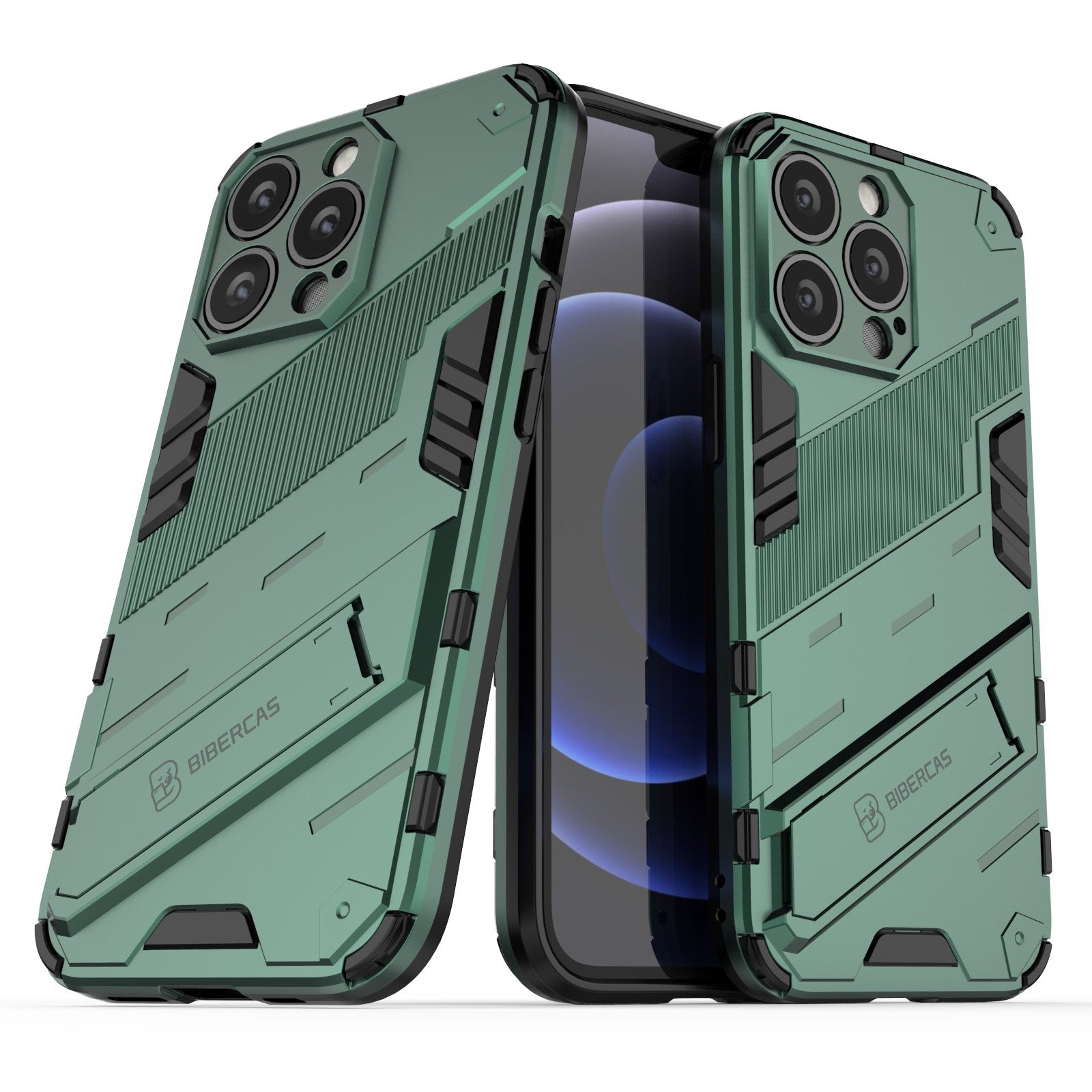 Military Grade Kickstand Hybrid Hard PC Soft TPU Shockproof Protective Case for iPhone 13 Pro Max 6.7 inch