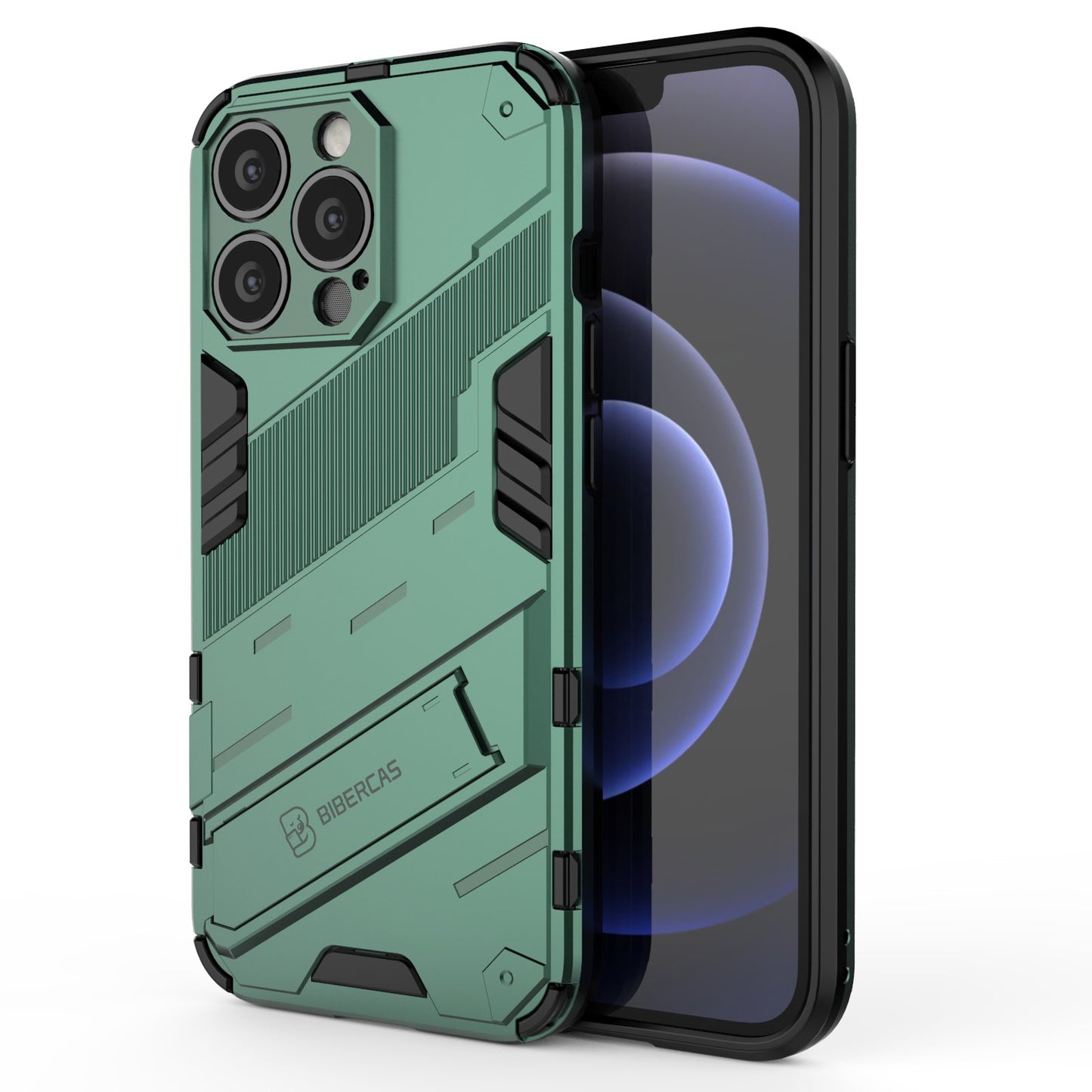 Military Grade Kickstand Hybrid Hard PC Soft TPU Shockproof Protective Case for iPhone 13 Pro Max 6.7 inch