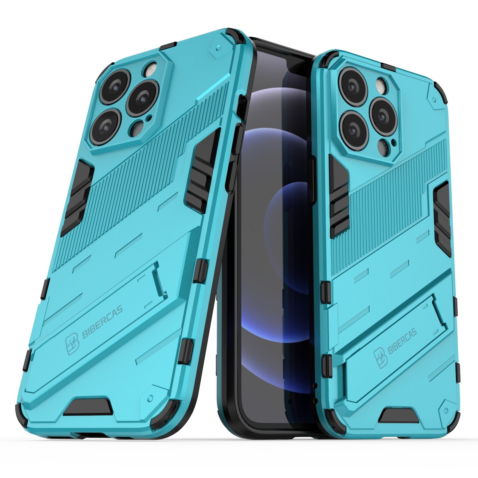Military Grade Kickstand Hybrid Hard PC Soft TPU Shockproof Protective Case for iPhone 13 Pro Max 6.7 inch
