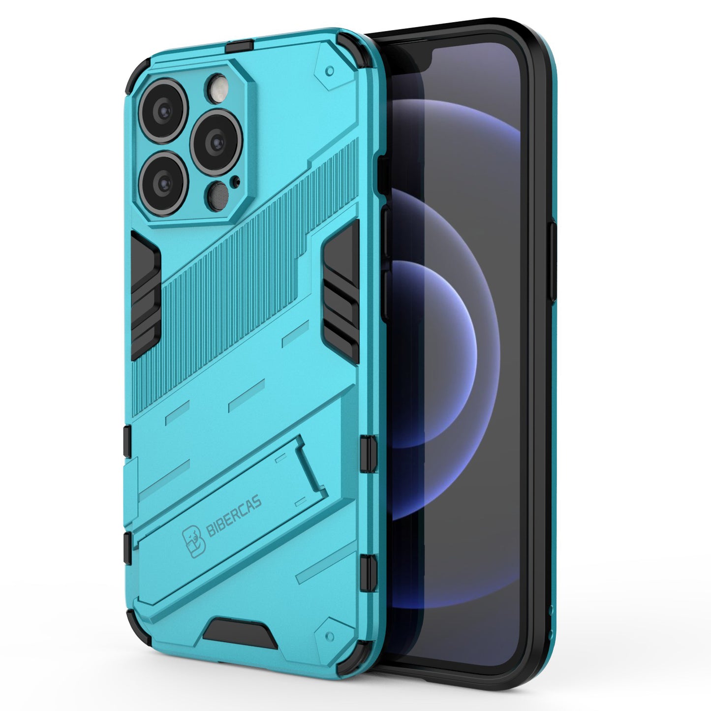 Military Grade Kickstand Hybrid Hard PC Soft TPU Shockproof Protective Case for iPhone 13 Pro Max 6.7 inch