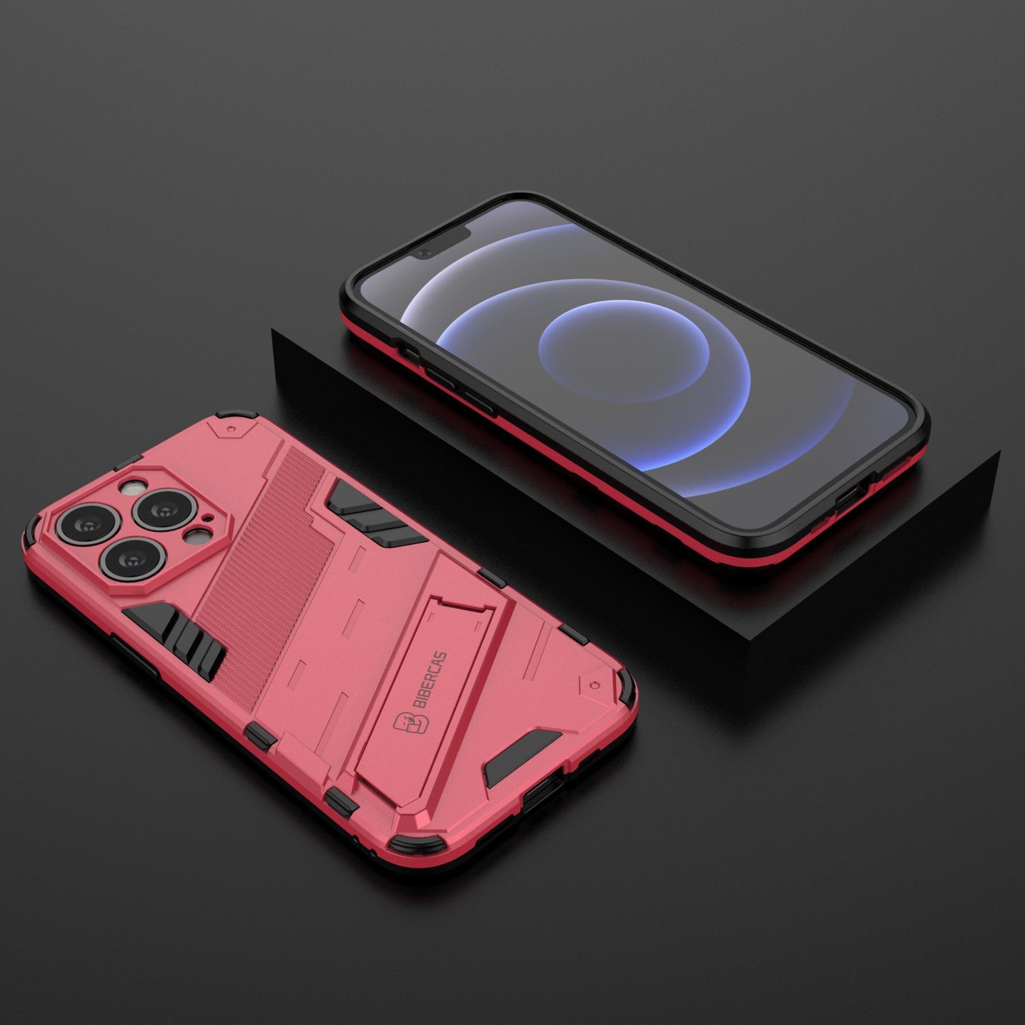 Military Grade Kickstand Hybrid Hard PC Soft TPU Shockproof Protective Case for iPhone 13 Pro Max 6.7 inch
