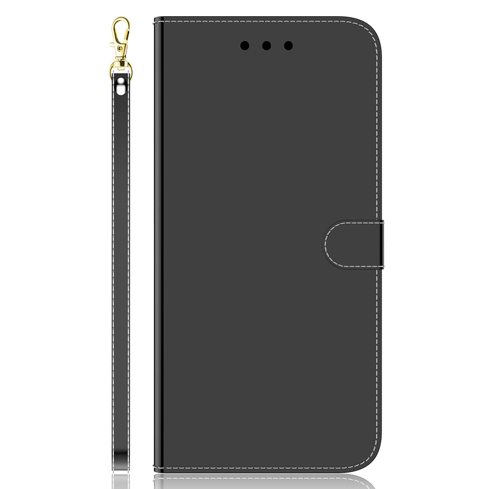 Mirror-like Surface Wallet Stand Leather Case for 	iPhone 13 Pro Max 6.7 inch