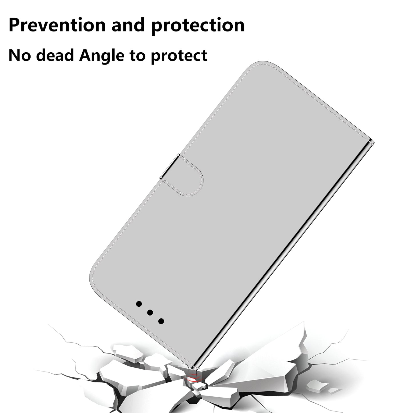 Mirror-like Surface Wallet Stand Leather Case for 	iPhone 13 Pro Max 6.7 inch