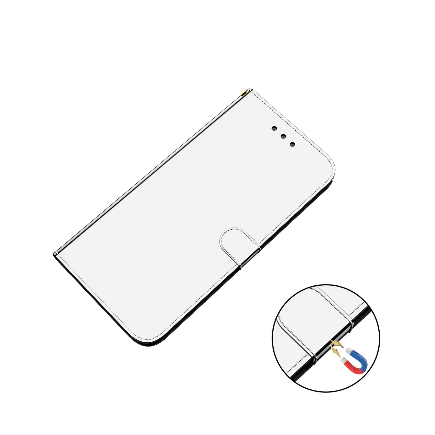 Mirror-like Surface Wallet Stand Leather Case for 	iPhone 13 Pro Max 6.7 inch