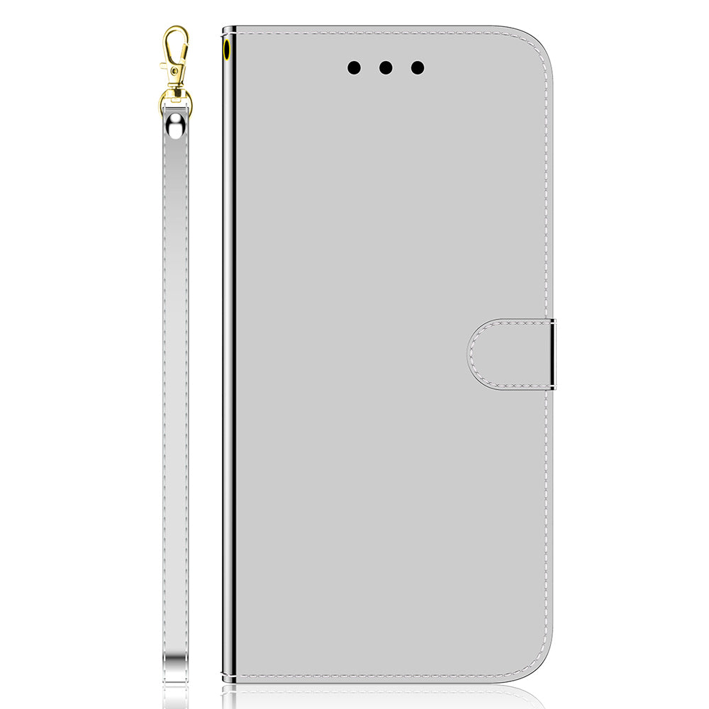 Mirror-like Surface Wallet Stand Leather Case for 	iPhone 13 Pro Max 6.7 inch