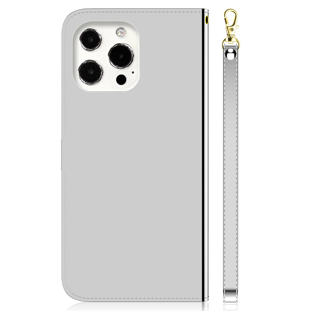 Mirror-like Surface Wallet Stand Leather Case for 	iPhone 13 Pro Max 6.7 inch