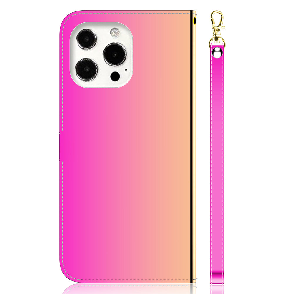 Mirror-like Surface Wallet Stand Leather Case for 	iPhone 13 Pro Max 6.7 inch