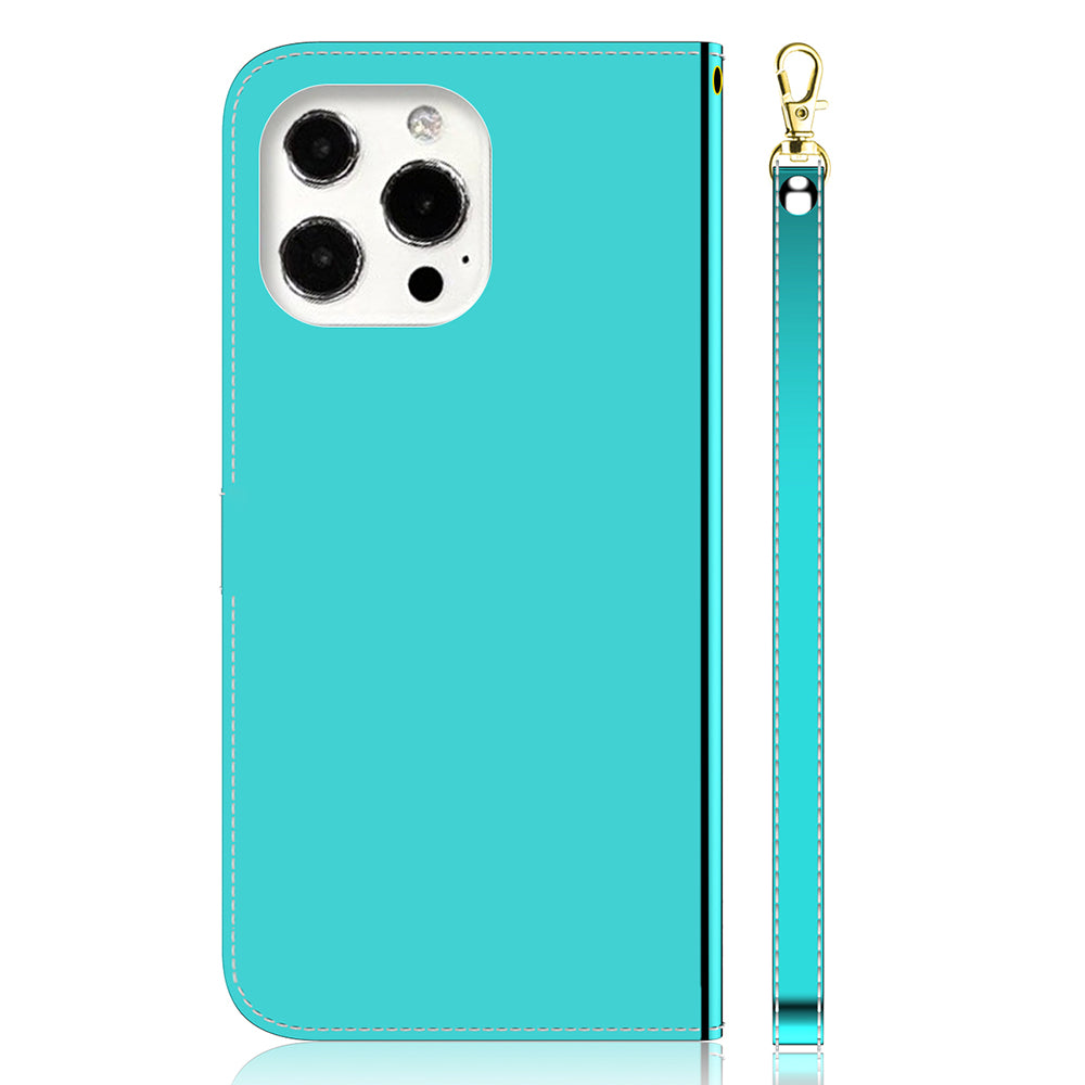 Mirror-like Surface Wallet Stand Leather Case for 	iPhone 13 Pro Max 6.7 inch