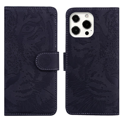 Drop-resistant Pure Color Tiger Imprint Pattern Leather Cover for iPhone 13 Pro 6.1 inch