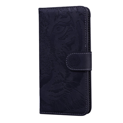 Drop-resistant Pure Color Tiger Imprint Pattern Leather Cover for iPhone 13 Pro 6.1 inch
