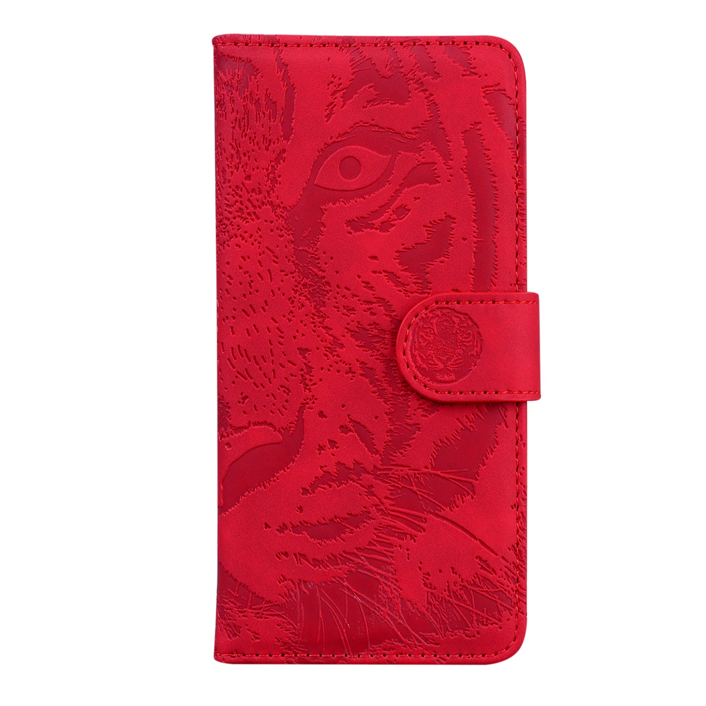 Drop-resistant Pure Color Tiger Imprint Pattern Leather Cover for iPhone 13 Pro 6.1 inch