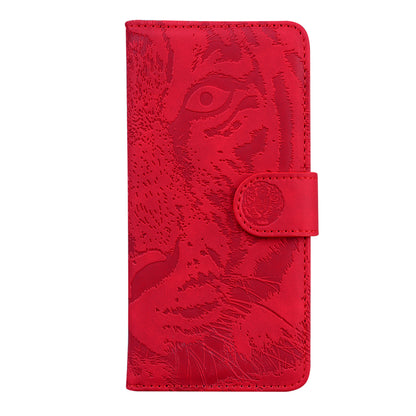 Drop-resistant Pure Color Tiger Imprint Pattern Leather Cover for iPhone 13 Pro 6.1 inch