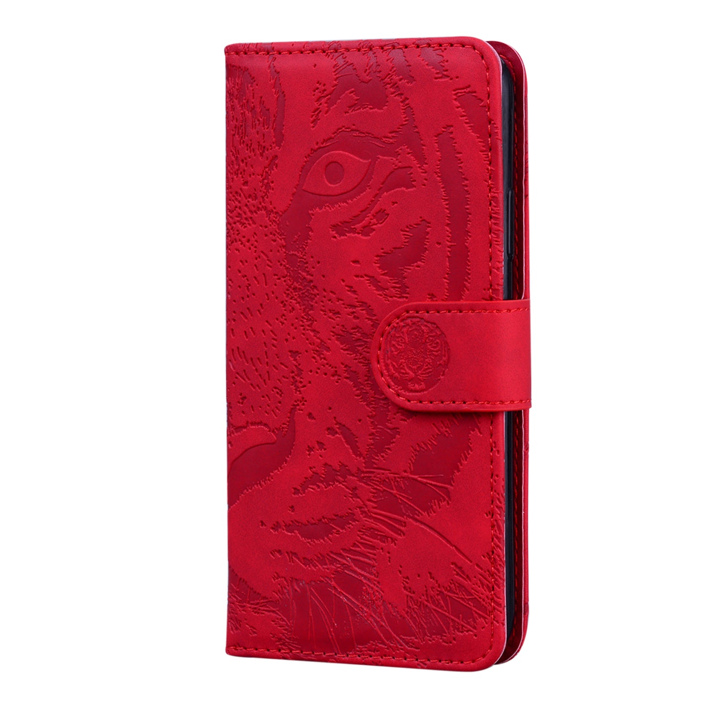 Drop-resistant Pure Color Tiger Imprint Pattern Leather Cover for iPhone 13 Pro 6.1 inch