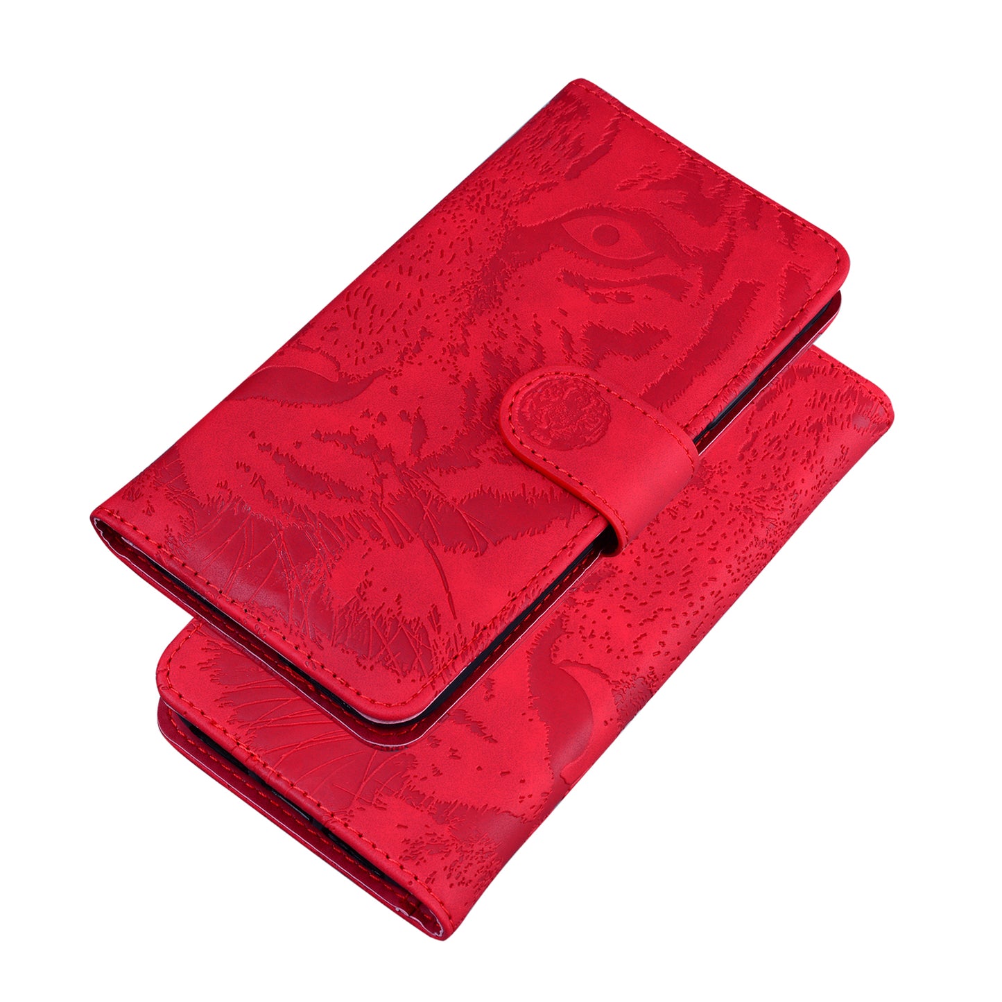 Drop-resistant Pure Color Tiger Imprint Pattern Leather Cover for iPhone 13 Pro 6.1 inch