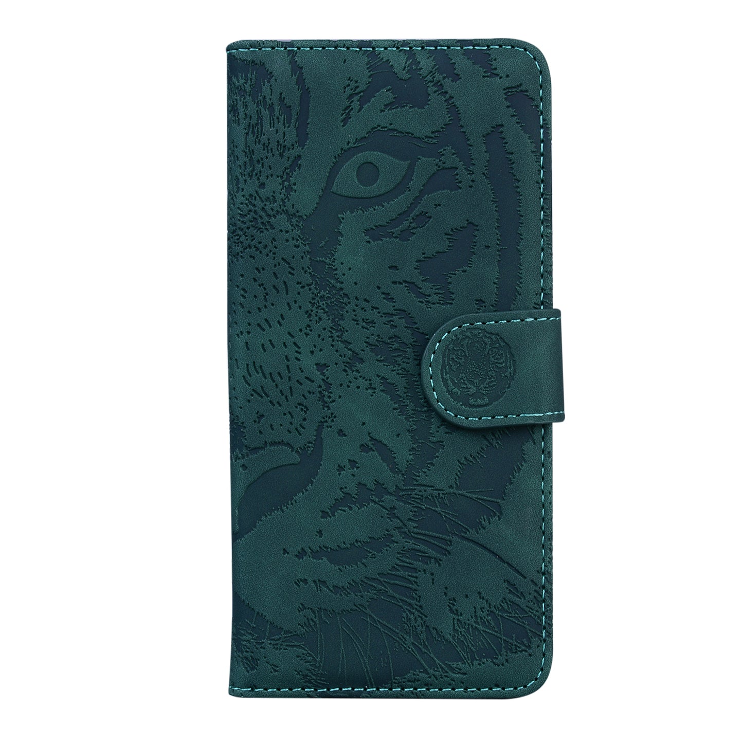 Drop-resistant Pure Color Tiger Imprint Pattern Leather Cover for iPhone 13 Pro 6.1 inch