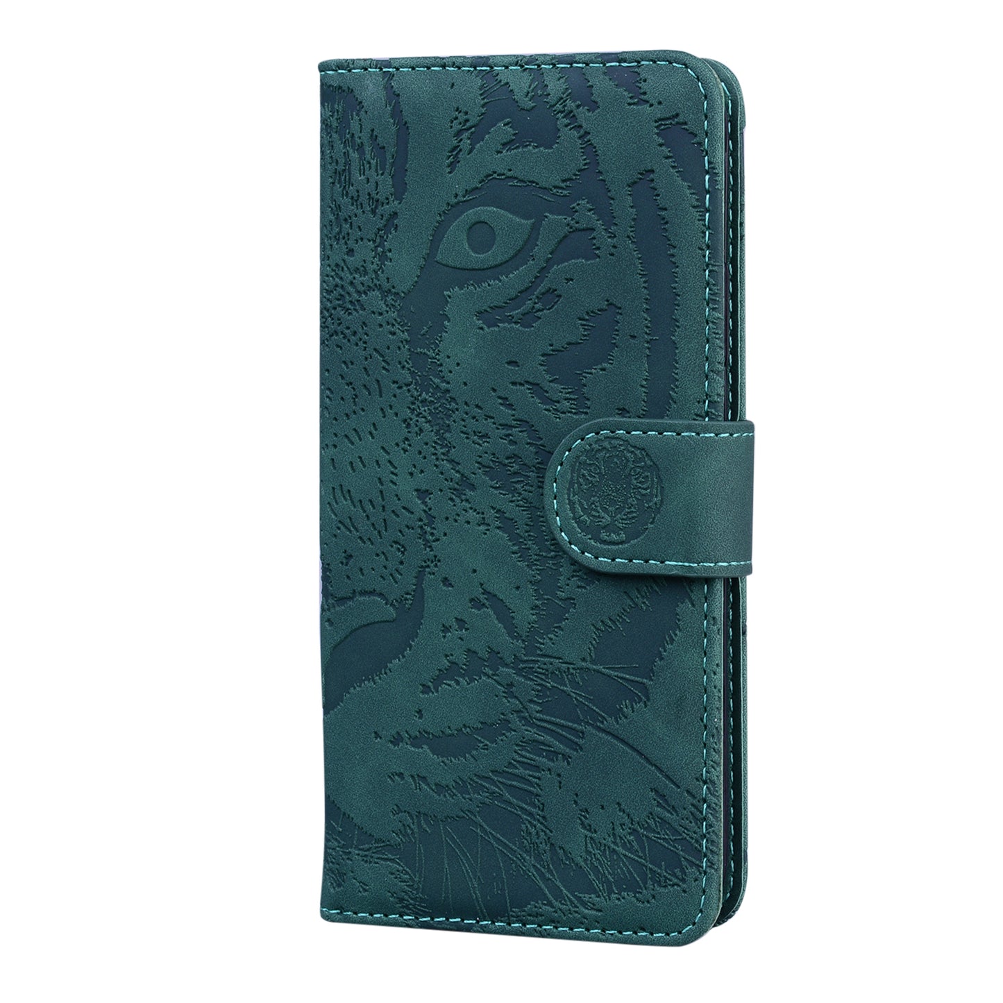Drop-resistant Pure Color Tiger Imprint Pattern Leather Cover for iPhone 13 Pro 6.1 inch