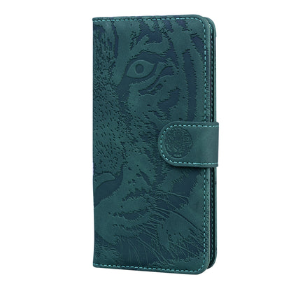 Drop-resistant Pure Color Tiger Imprint Pattern Leather Cover for iPhone 13 Pro 6.1 inch