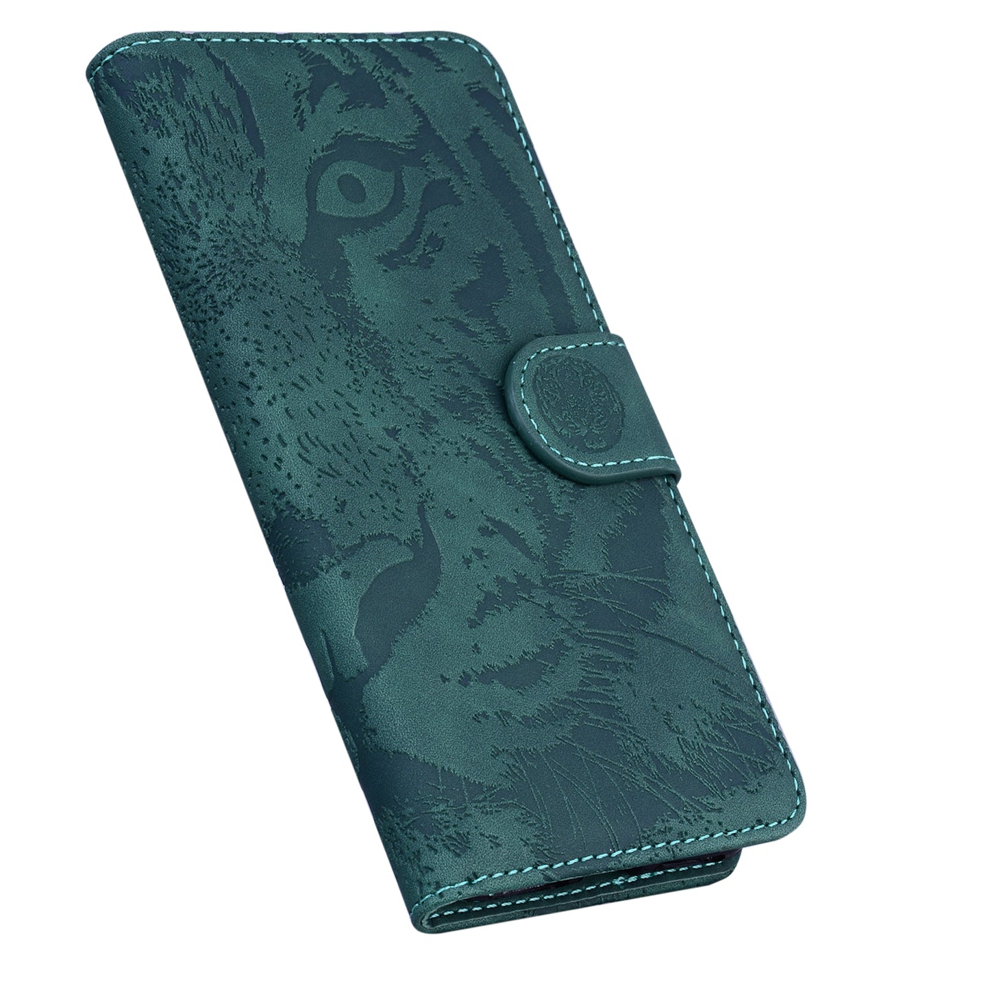 Drop-resistant Pure Color Tiger Imprint Pattern Leather Cover for iPhone 13 Pro 6.1 inch