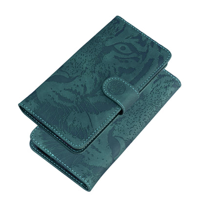 Drop-resistant Pure Color Tiger Imprint Pattern Leather Cover for iPhone 13 Pro 6.1 inch