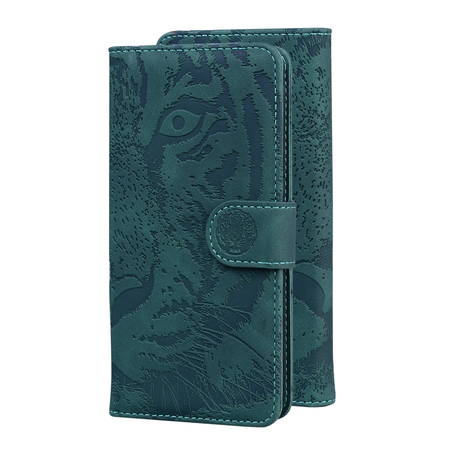 Drop-resistant Pure Color Tiger Imprint Pattern Leather Cover for iPhone 13 Pro 6.1 inch