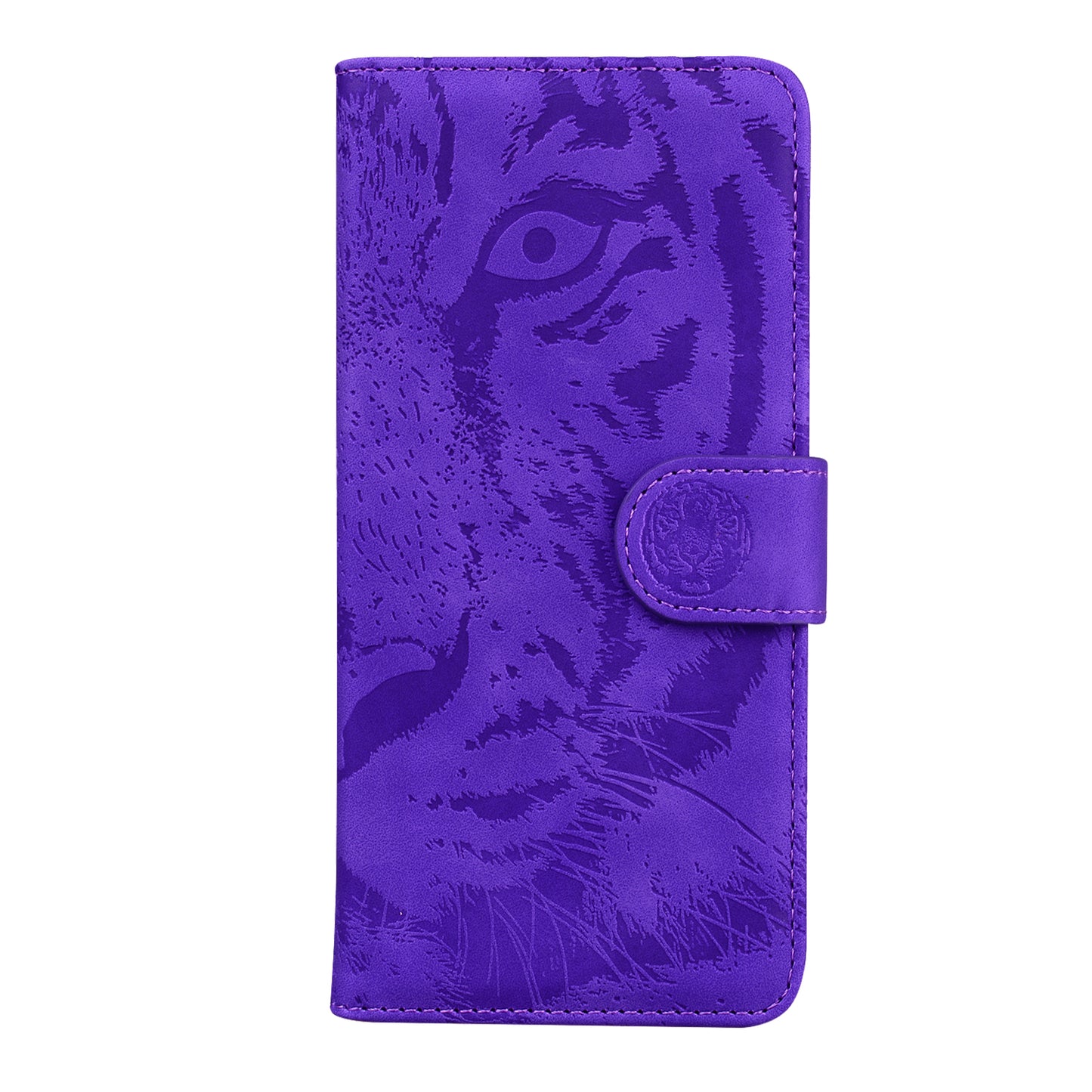 Drop-resistant Pure Color Tiger Imprint Pattern Leather Cover for iPhone 13 Pro 6.1 inch