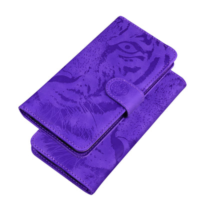 Drop-resistant Pure Color Tiger Imprint Pattern Leather Cover for iPhone 13 Pro 6.1 inch
