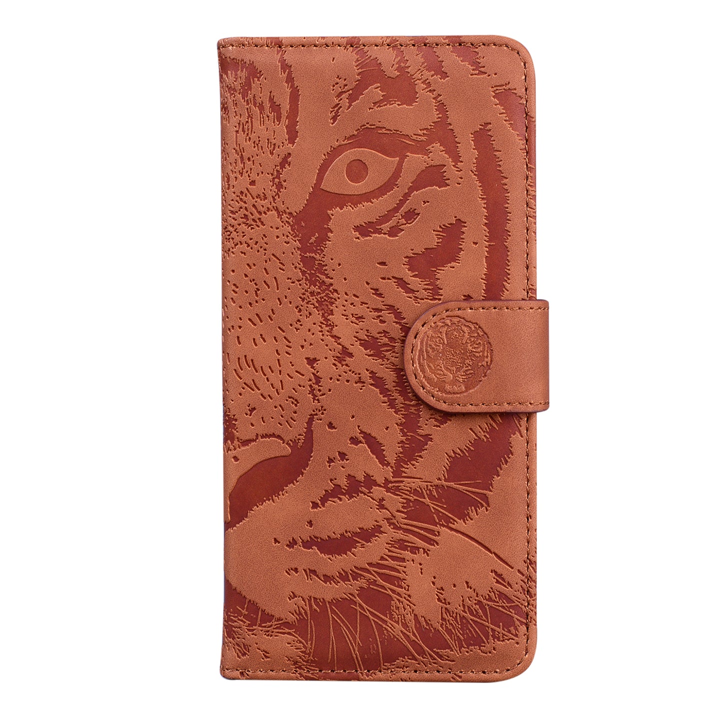 Drop-resistant Pure Color Tiger Imprint Pattern Leather Cover for iPhone 13 Pro 6.1 inch