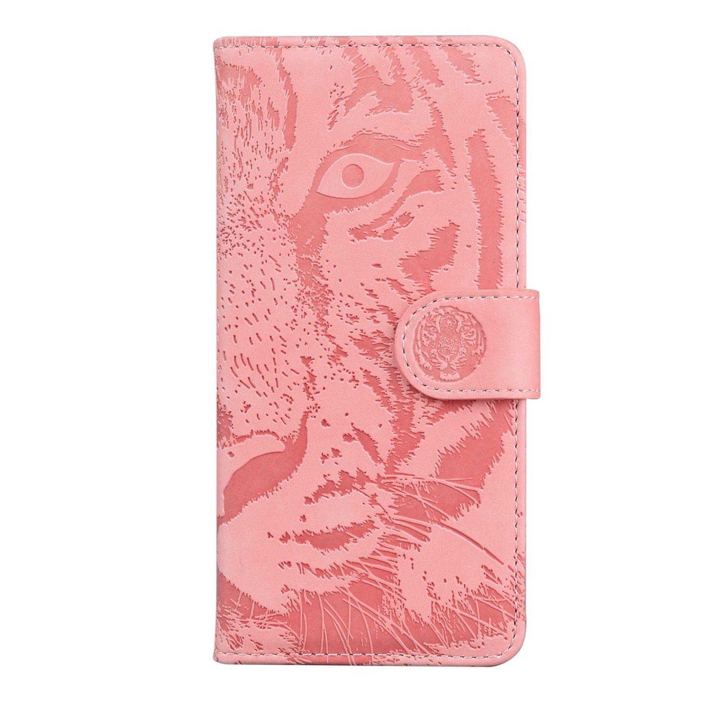 Drop-resistant Pure Color Tiger Imprint Pattern Leather Cover for iPhone 13 Pro 6.1 inch