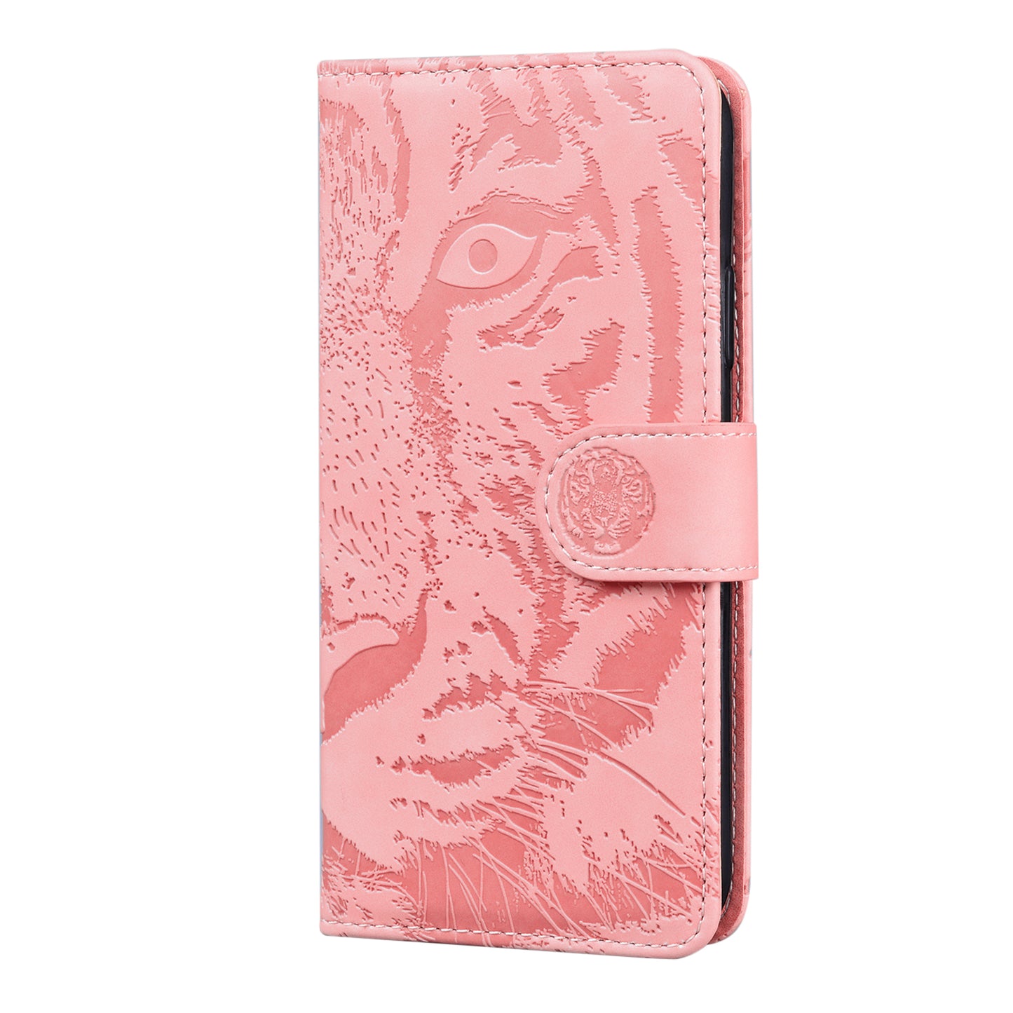 Drop-resistant Pure Color Tiger Imprint Pattern Leather Cover for iPhone 13 Pro 6.1 inch