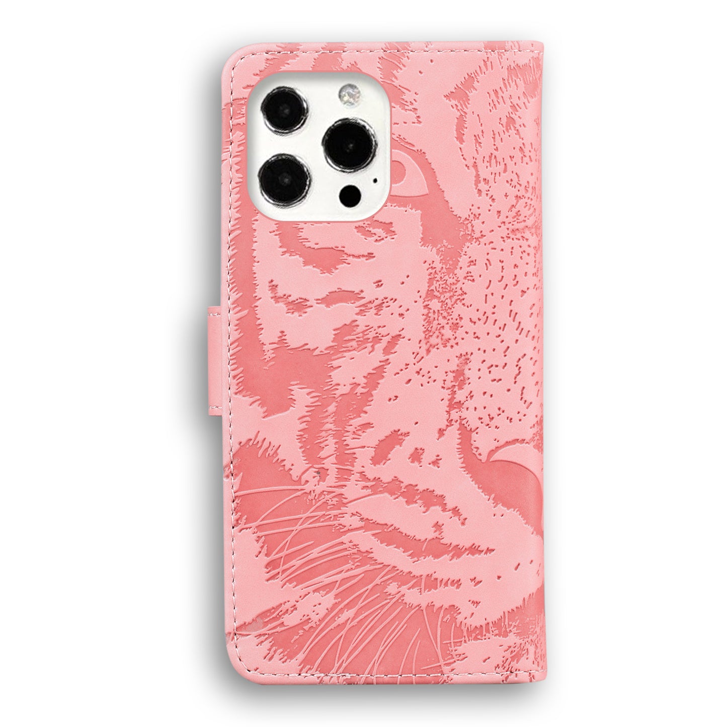 Drop-resistant Pure Color Tiger Imprint Pattern Leather Cover for iPhone 13 Pro 6.1 inch