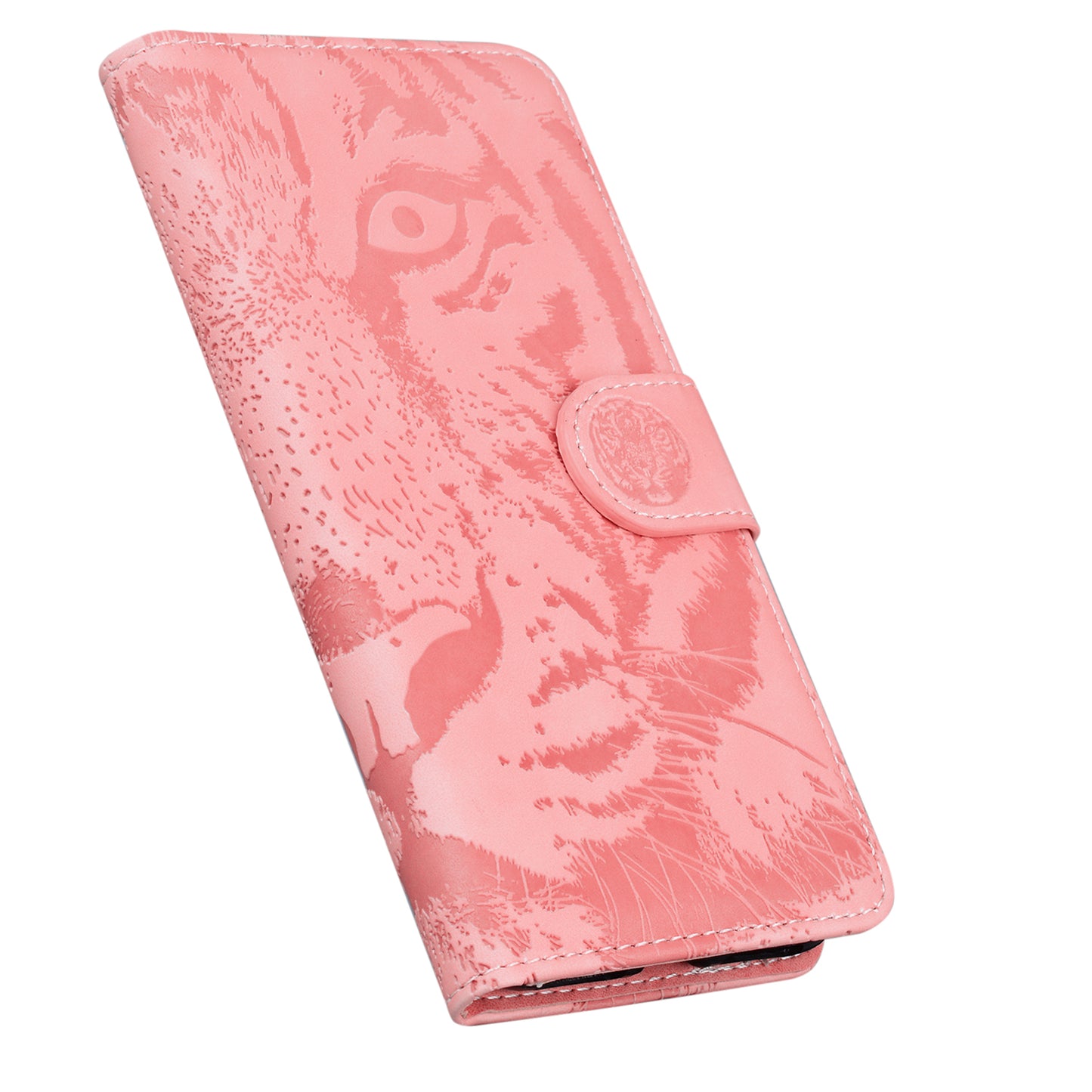 Drop-resistant Pure Color Tiger Imprint Pattern Leather Cover for iPhone 13 Pro 6.1 inch