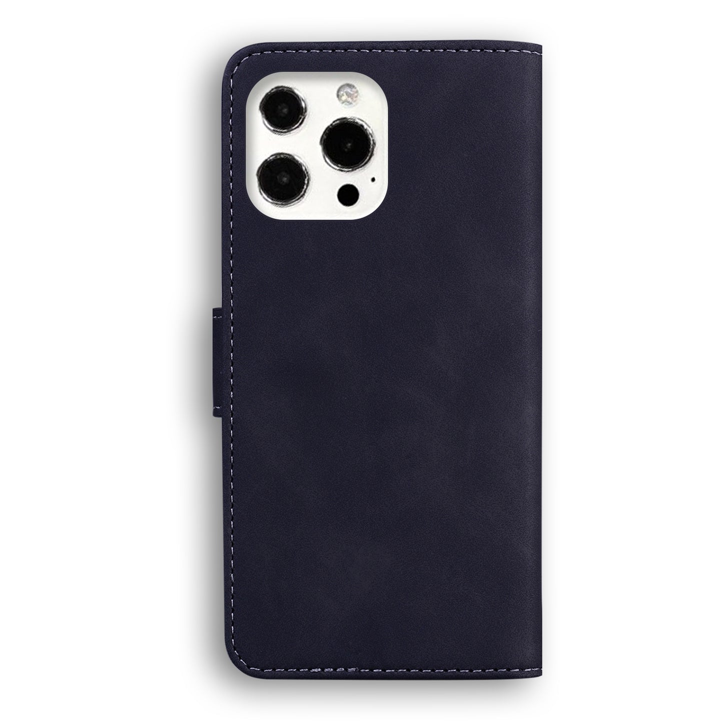 Anti-drop Pure Color Leather Phone Cover Case for iPhone 13 Pro Max 6.7 inch