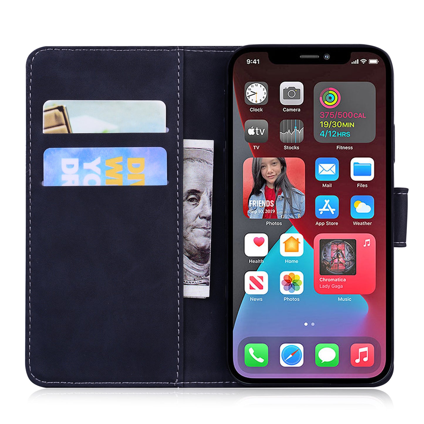 Anti-drop Pure Color Leather Phone Cover Case for iPhone 13 Pro Max 6.7 inch