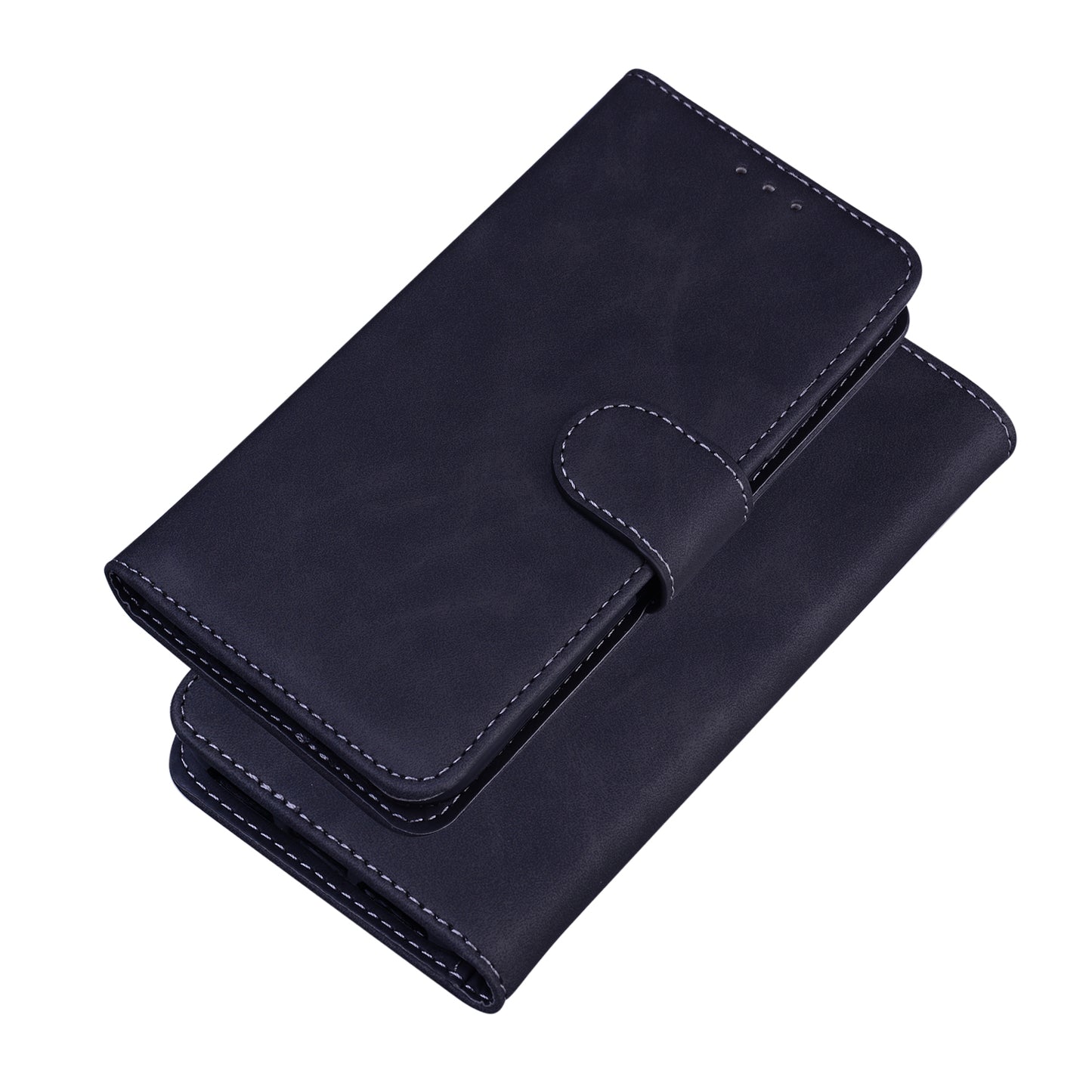 Anti-drop Pure Color Leather Phone Cover Case for iPhone 13 Pro Max 6.7 inch