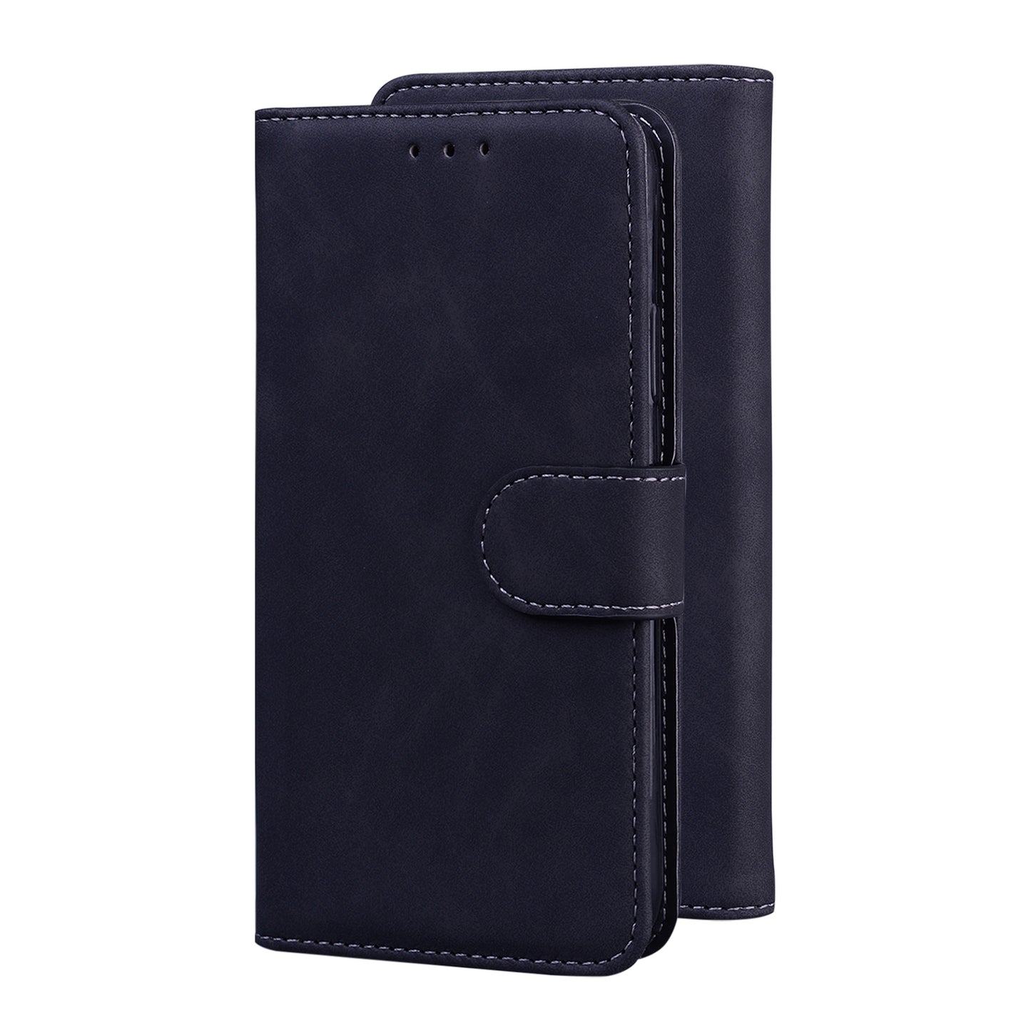 Anti-drop Pure Color Leather Phone Cover Case for iPhone 13 Pro Max 6.7 inch