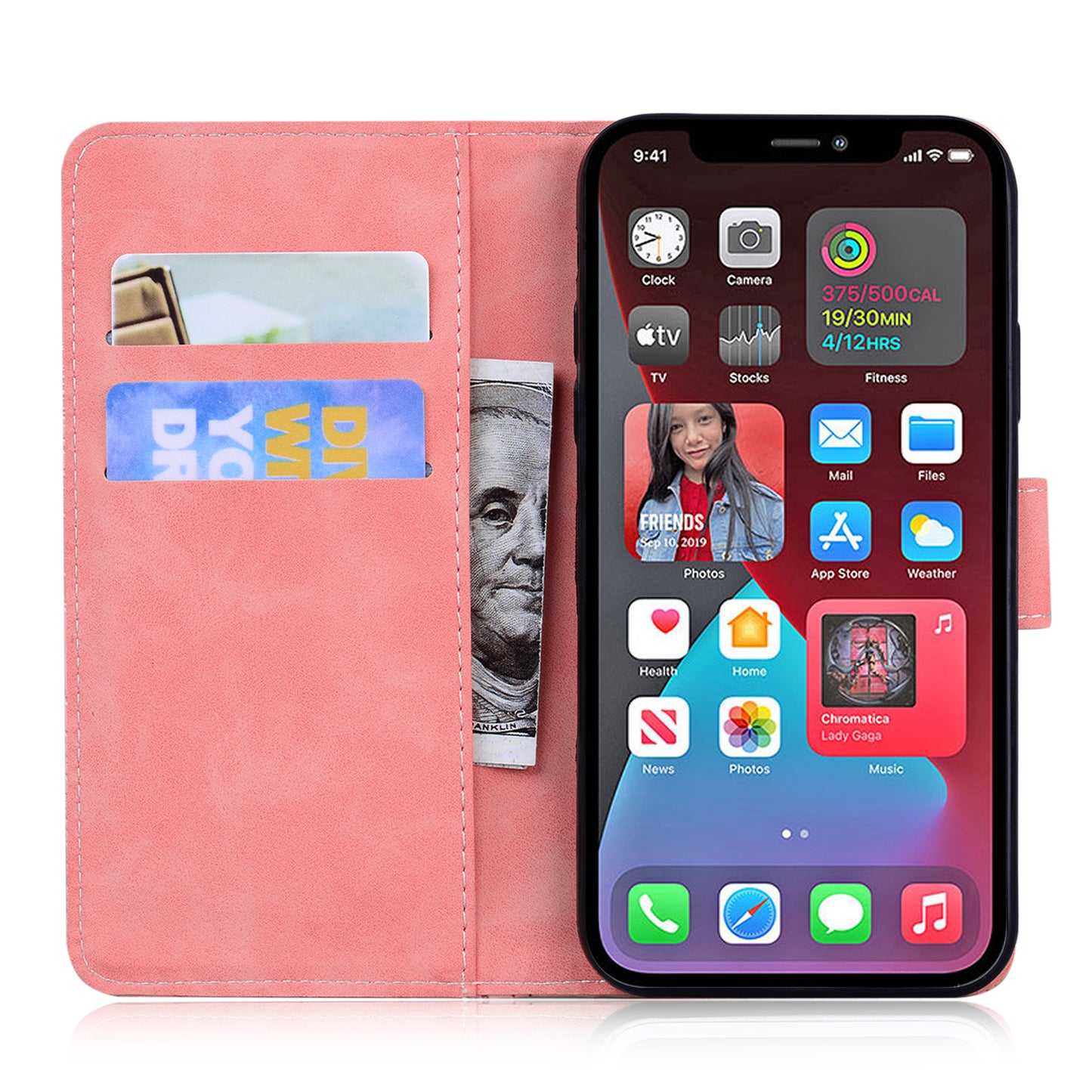 Anti-drop Pure Color Leather Phone Cover Case for iPhone 13 Pro Max 6.7 inch