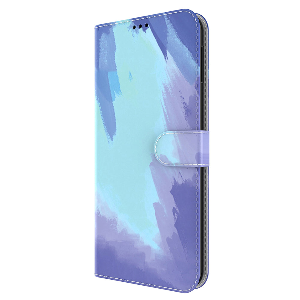 Watercolor Series PU Leather Wallet Magnetic Flip Stand Protective Case for iPhone 13 Pro 6.1 inch