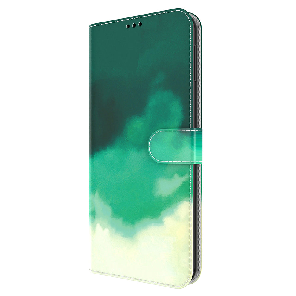 Watercolor Series PU Leather Wallet Magnetic Flip Stand Protective Case for iPhone 13 Pro 6.1 inch