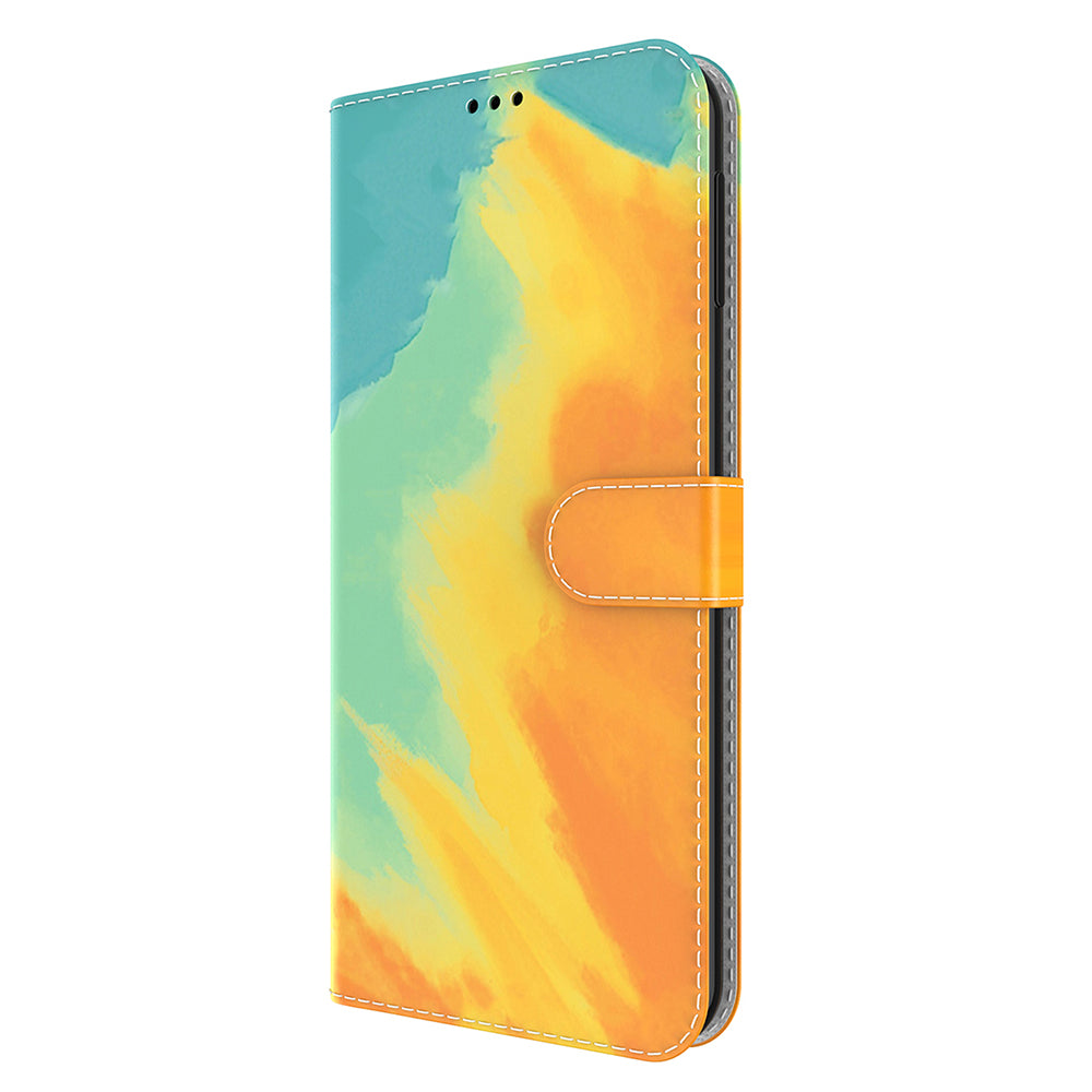 Watercolor Series PU Leather Wallet Magnetic Flip Stand Protective Case for iPhone 13 Pro 6.1 inch