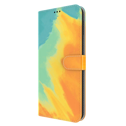 Watercolor Series PU Leather Wallet Magnetic Flip Stand Protective Case for iPhone 13 Pro 6.1 inch