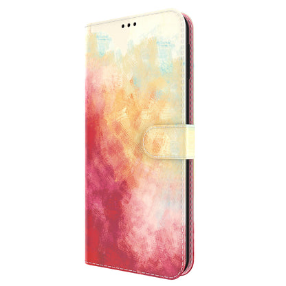 Watercolor Series PU Leather Wallet Magnetic Flip Stand Protective Case for iPhone 13 Pro 6.1 inch
