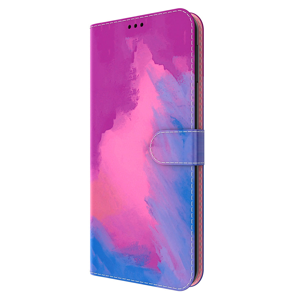 Watercolor Series PU Leather Wallet Magnetic Flip Stand Protective Case for iPhone 13 Pro 6.1 inch