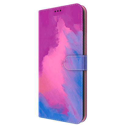 Watercolor Series PU Leather Wallet Magnetic Flip Stand Protective Case for iPhone 13 Pro 6.1 inch