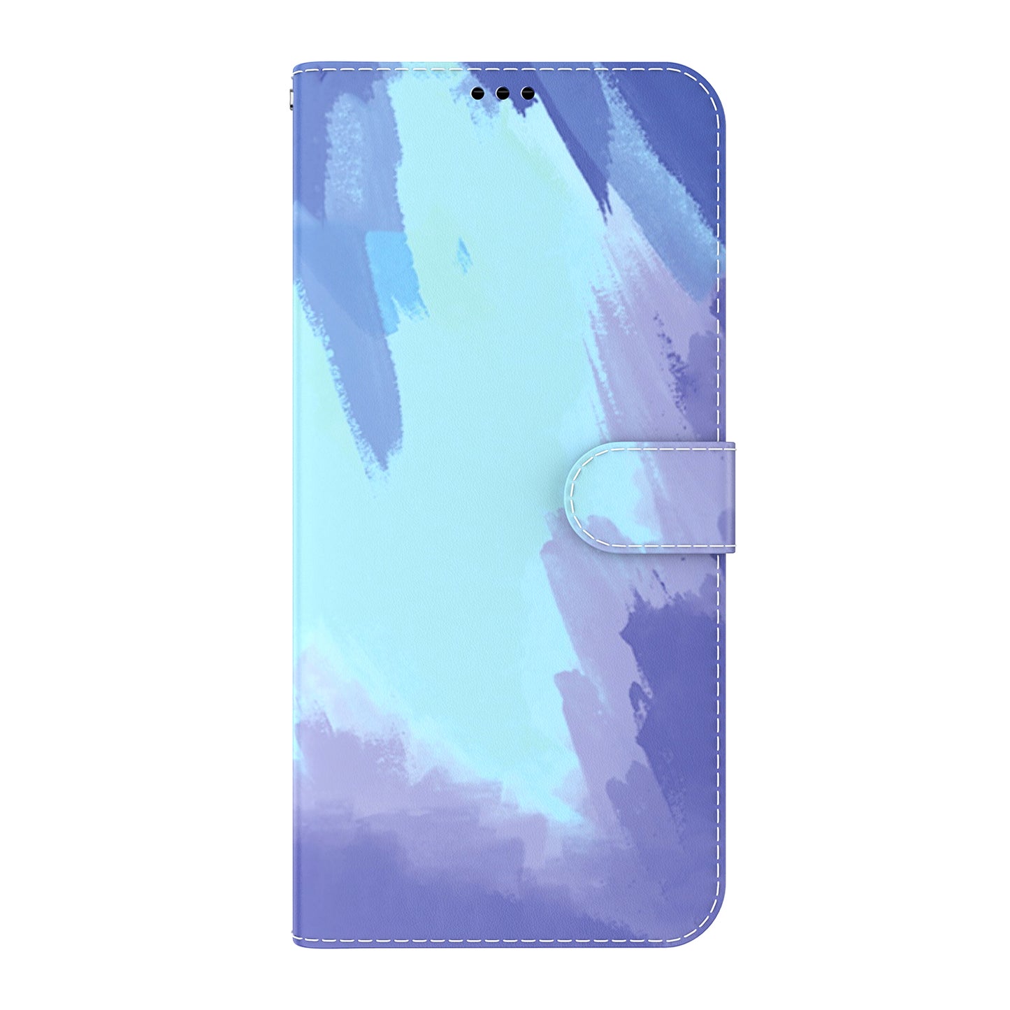 Watercolor Pattern Premium PU Leather Folio Flip Stand Phone Cover for iPhone 13 Pro Max 6.7 inch