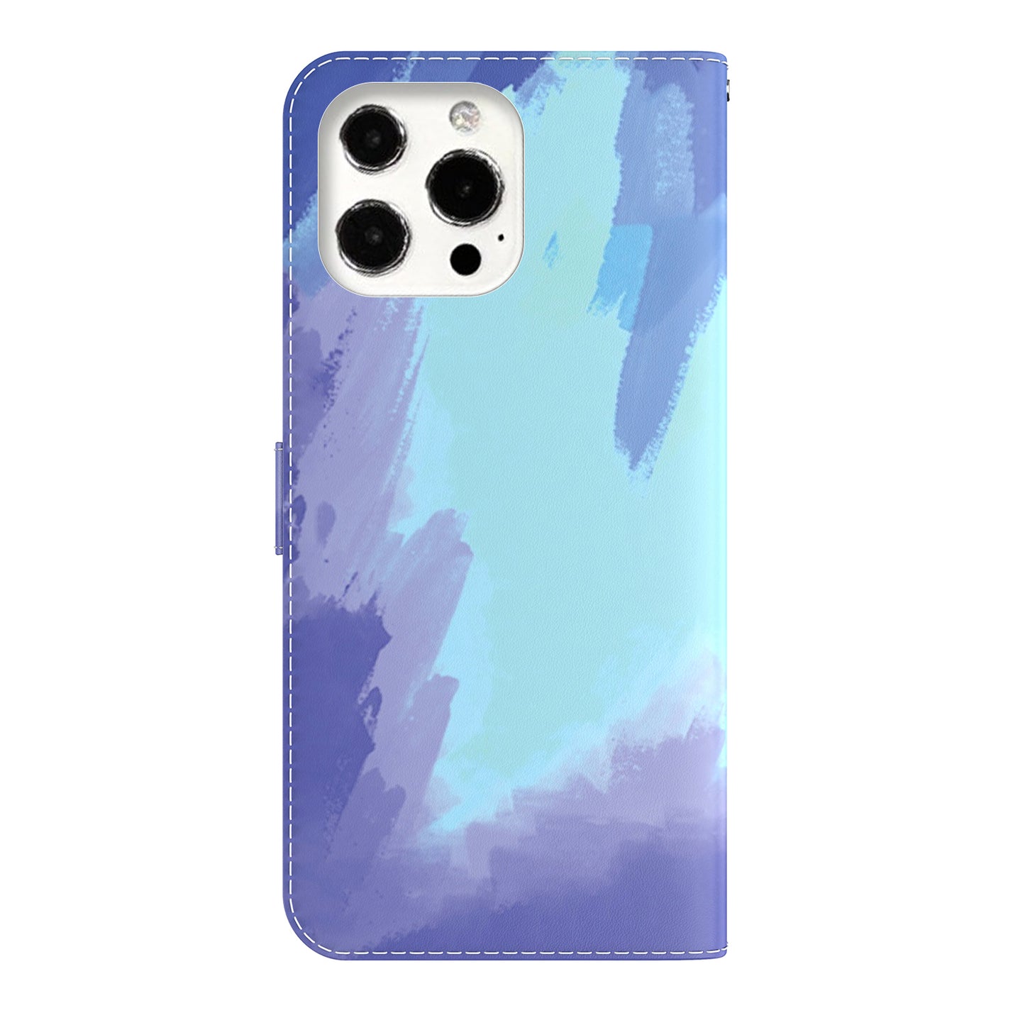 Watercolor Pattern Premium PU Leather Folio Flip Stand Phone Cover for iPhone 13 Pro Max 6.7 inch