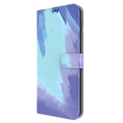 Watercolor Pattern Premium PU Leather Folio Flip Stand Phone Cover for iPhone 13 Pro Max 6.7 inch