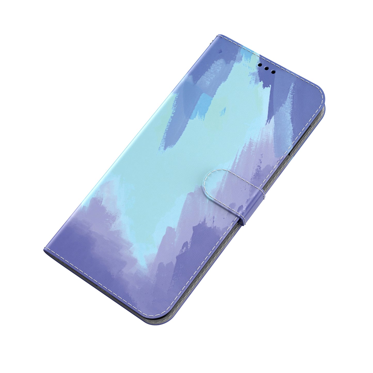 Watercolor Pattern Premium PU Leather Folio Flip Stand Phone Cover for iPhone 13 Pro Max 6.7 inch