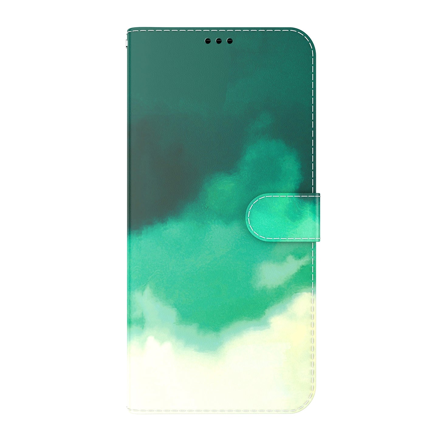Watercolor Pattern Premium PU Leather Folio Flip Stand Phone Cover for iPhone 13 Pro Max 6.7 inch