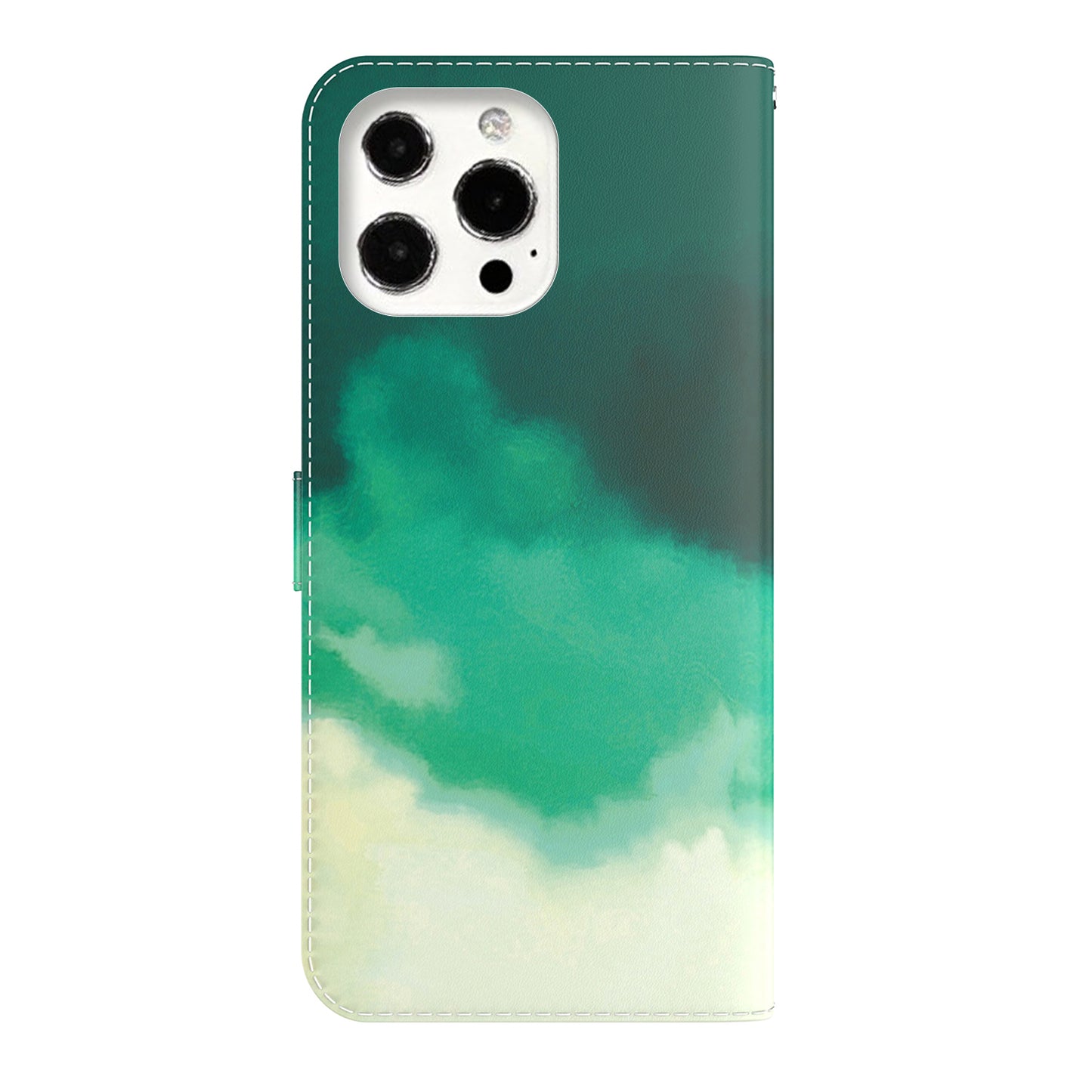 Watercolor Pattern Premium PU Leather Folio Flip Stand Phone Cover for iPhone 13 Pro Max 6.7 inch