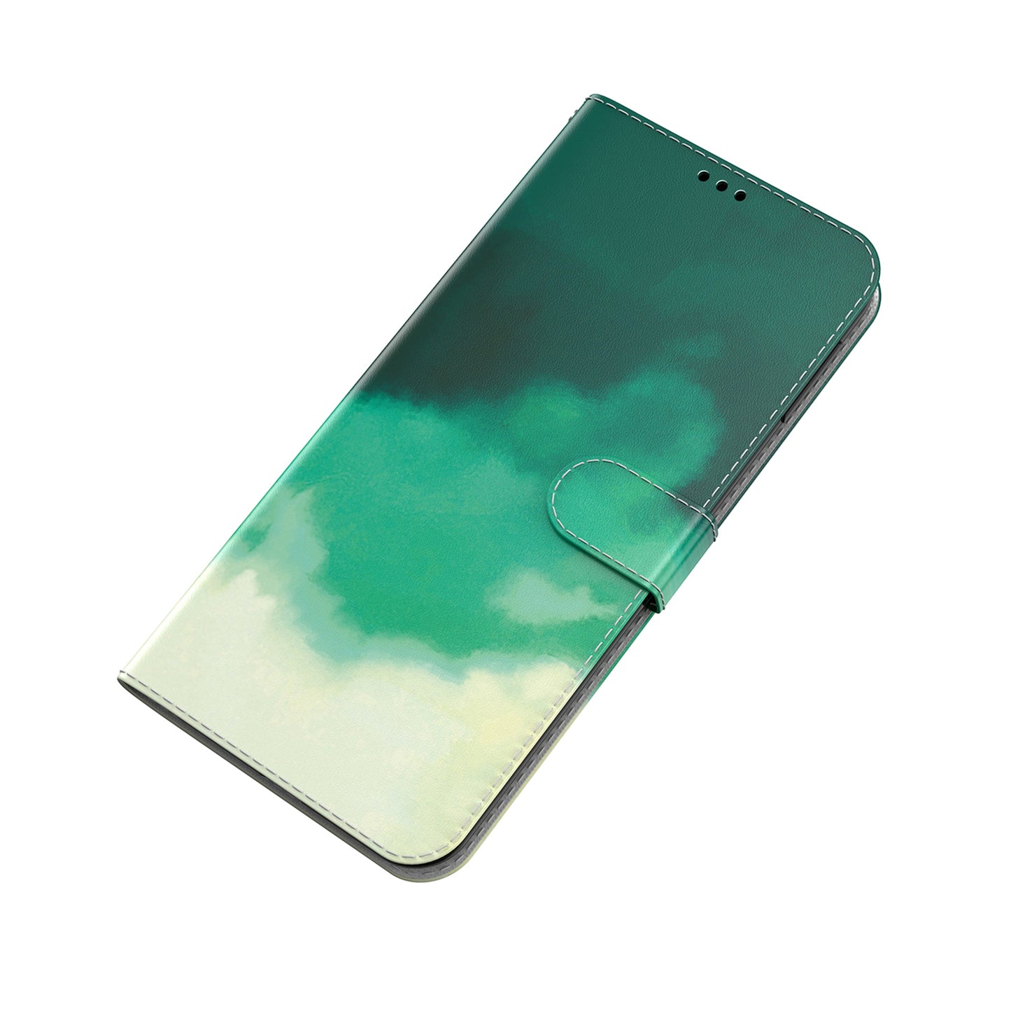 Watercolor Pattern Premium PU Leather Folio Flip Stand Phone Cover for iPhone 13 Pro Max 6.7 inch